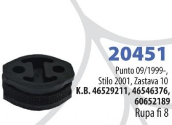ZAKAČKA AUSPUHA PUNTO 09/1999 STILO 2001-